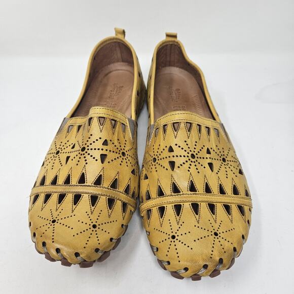 Spring Step Womens 12 43 Perforated Slip-On Shoes Fusaro Yellow S7 - Picture 2 of 8